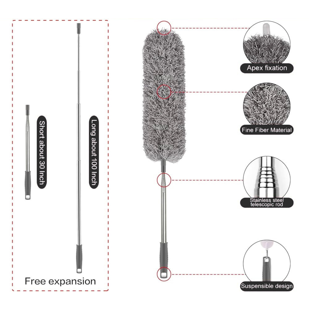 Extendable Microfiber Duster with Long Handle