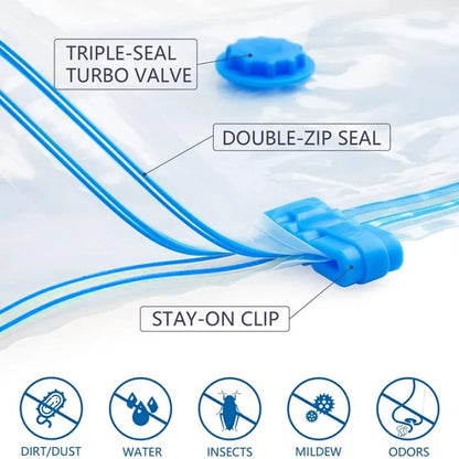 6 Piece Vacuum Storage Bag Set with Hand Pump