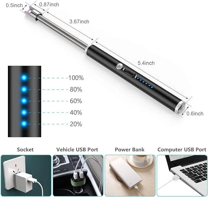 USB Rechargeable Electric Plasma Arc Lighter